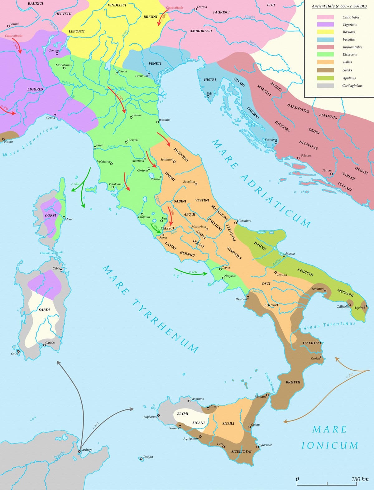 mapa da Itália antiga