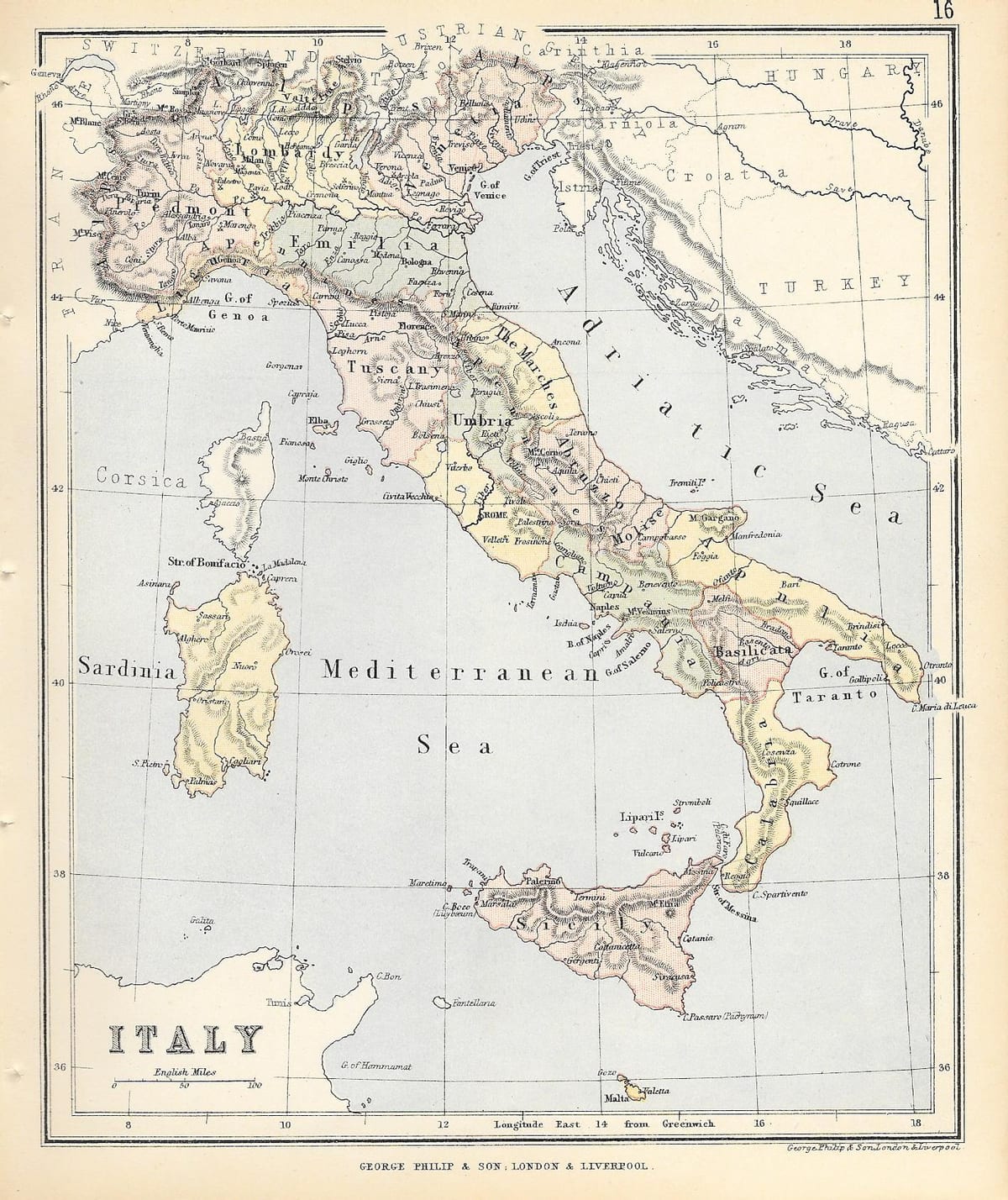 mapa histórico da Itália