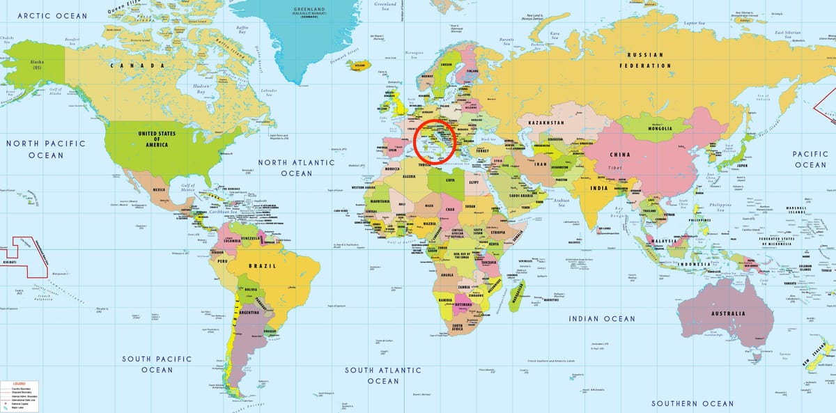 Itália localização no mapa