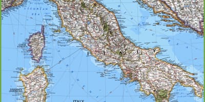 Grande mapa detalhado da Itália