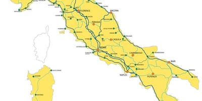 A itália de trem mapa do sistema de