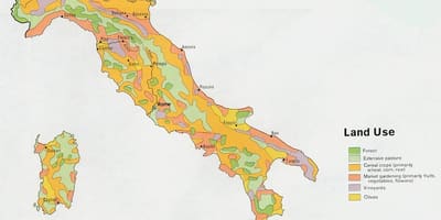 Mapa da Itália agricultura