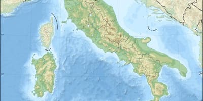 Mapa da Itália elevação