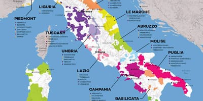 Itália vinho mapa