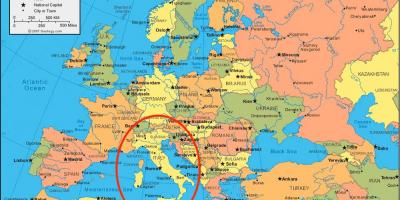 Mapa da Itália e da europa