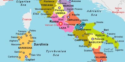 Onde é a Itália no mapa