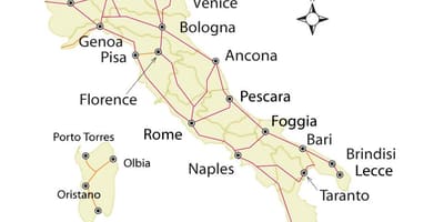 Trem mapa Itália rede