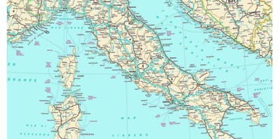 Viagem de itália mapa de rotas