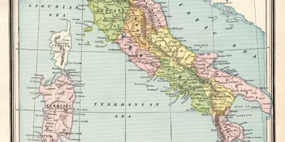 Mapa da Itália vintage